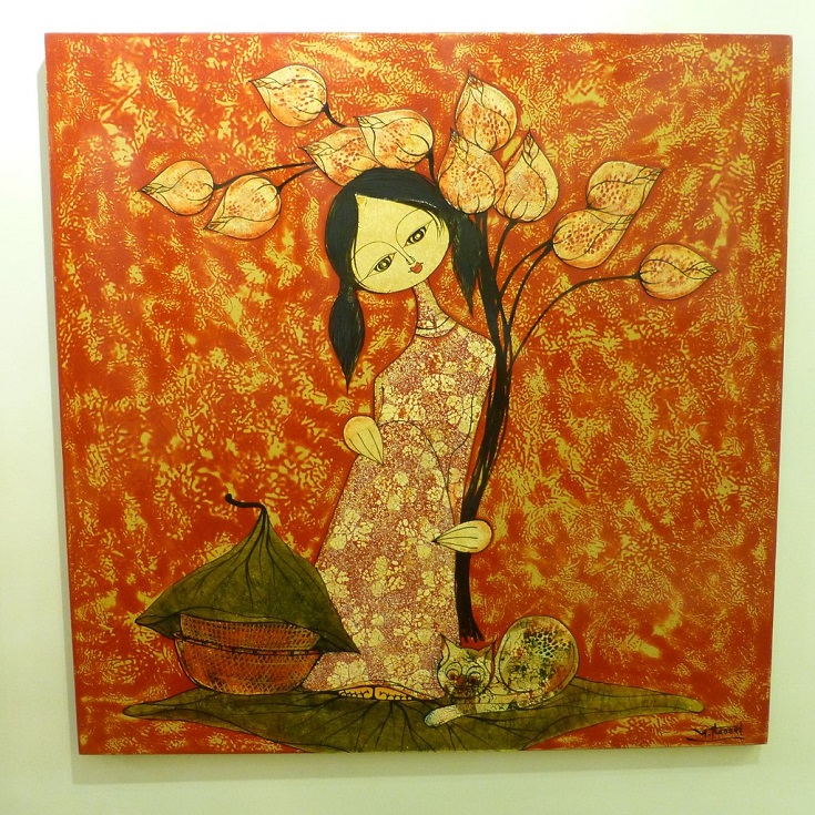 Beautiful lacquer paintings at Hang Gai street