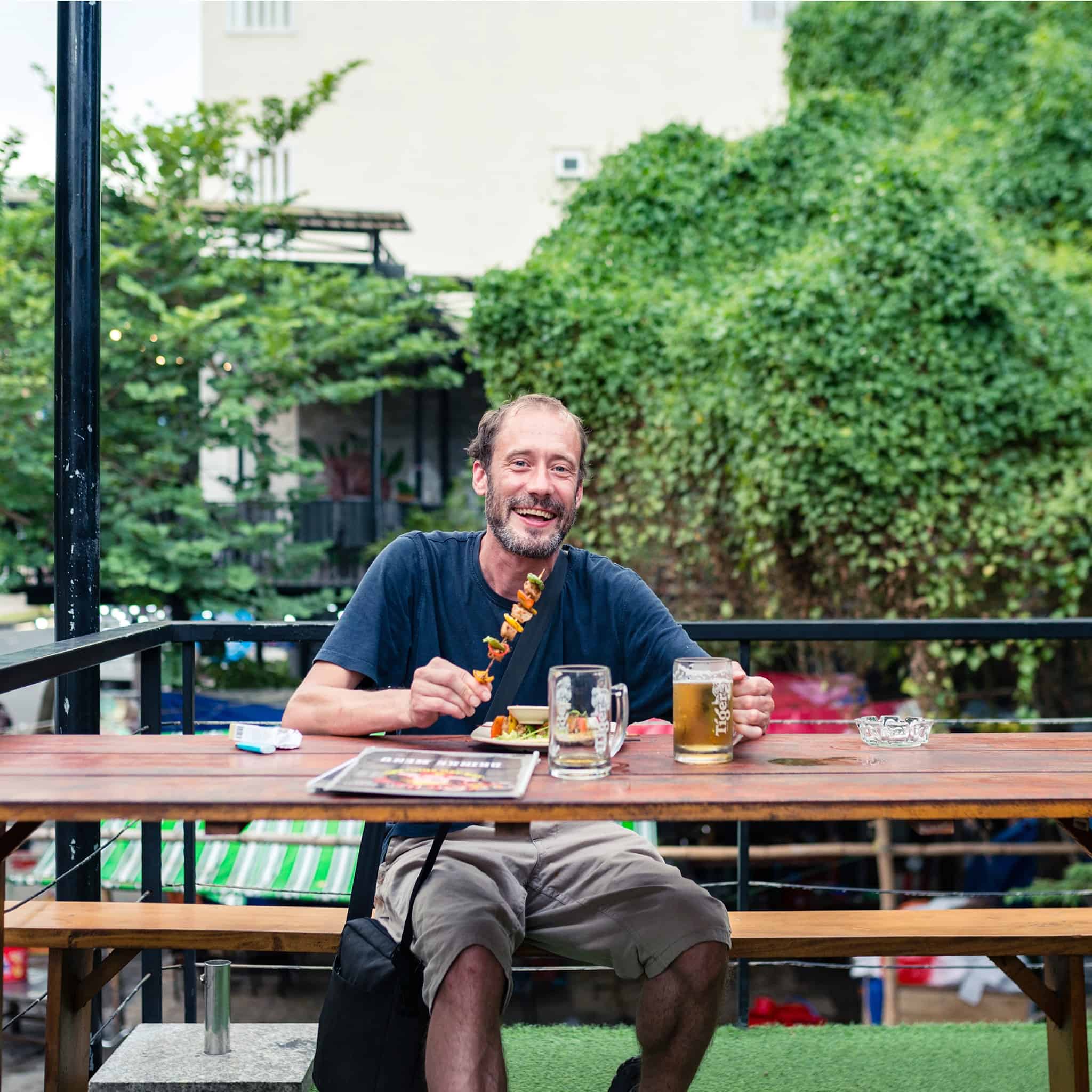 Happy guest in BBQ Un In restaurant
