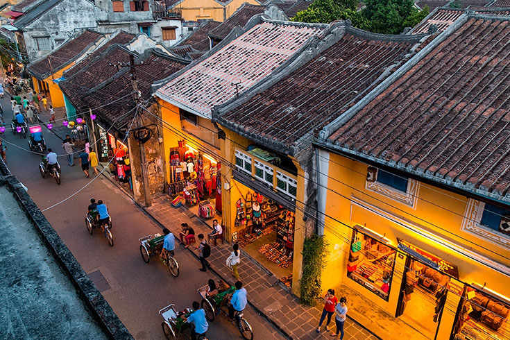 Hoi an street from above