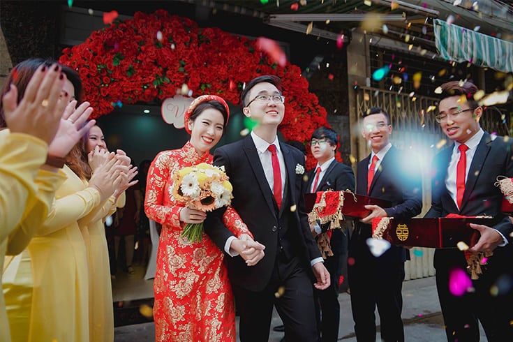 Process in a wedding ceremony in Vietnam