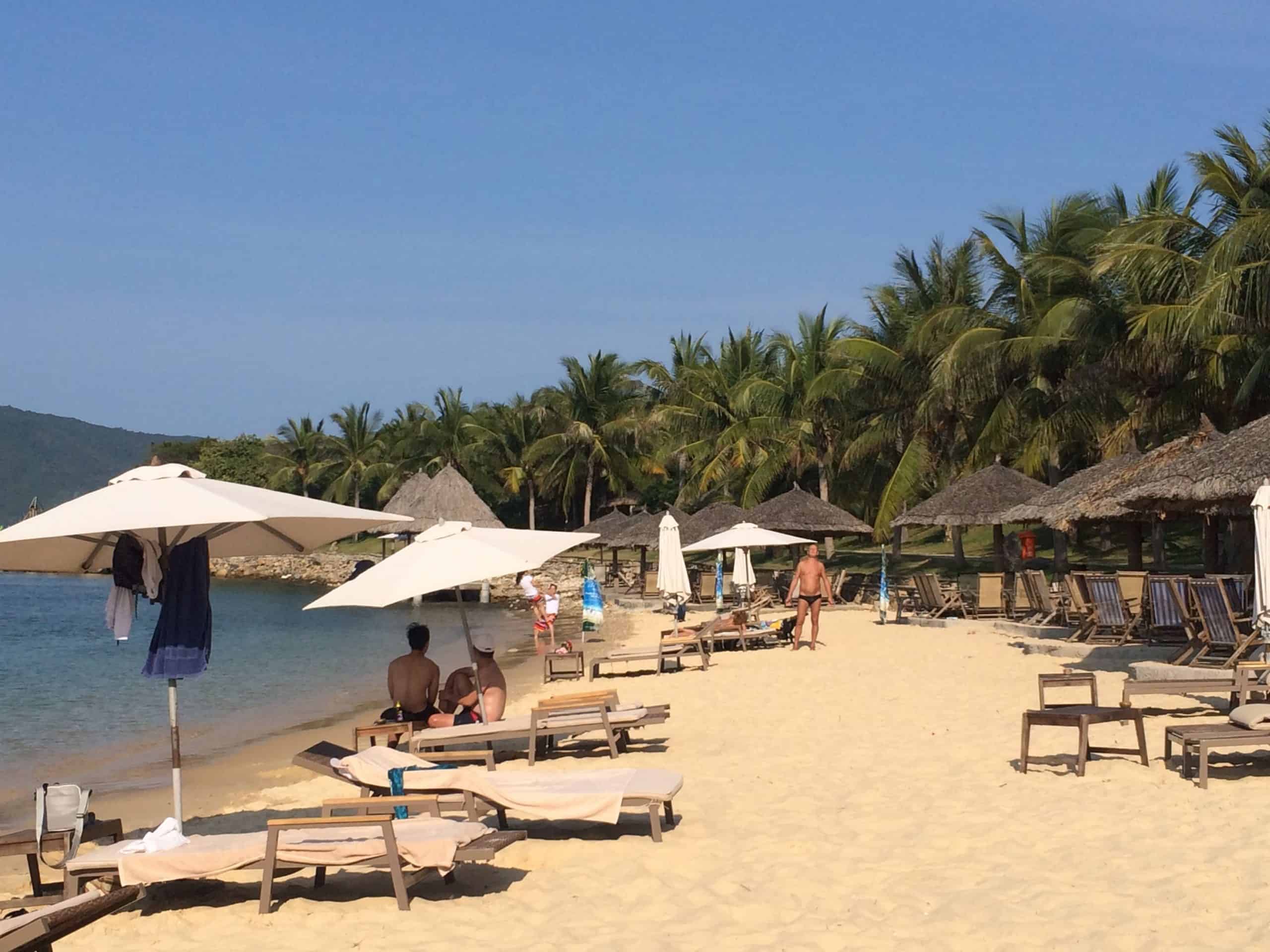 Relaxing at Hon Tam island
