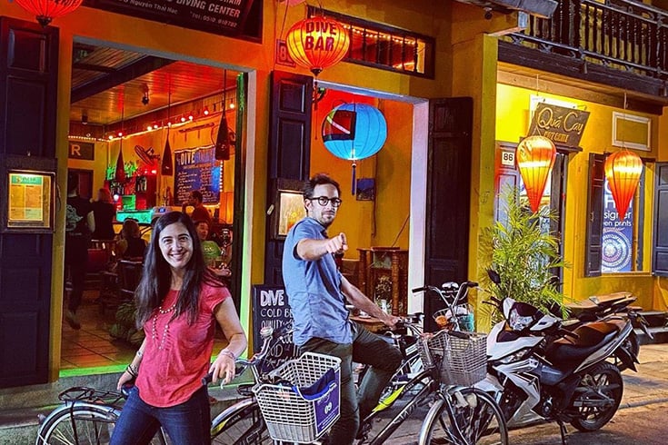 Tourists enjoy Dive Bar in Hoi An