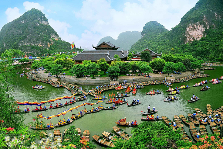Trang An complex in Ninh Binh from above