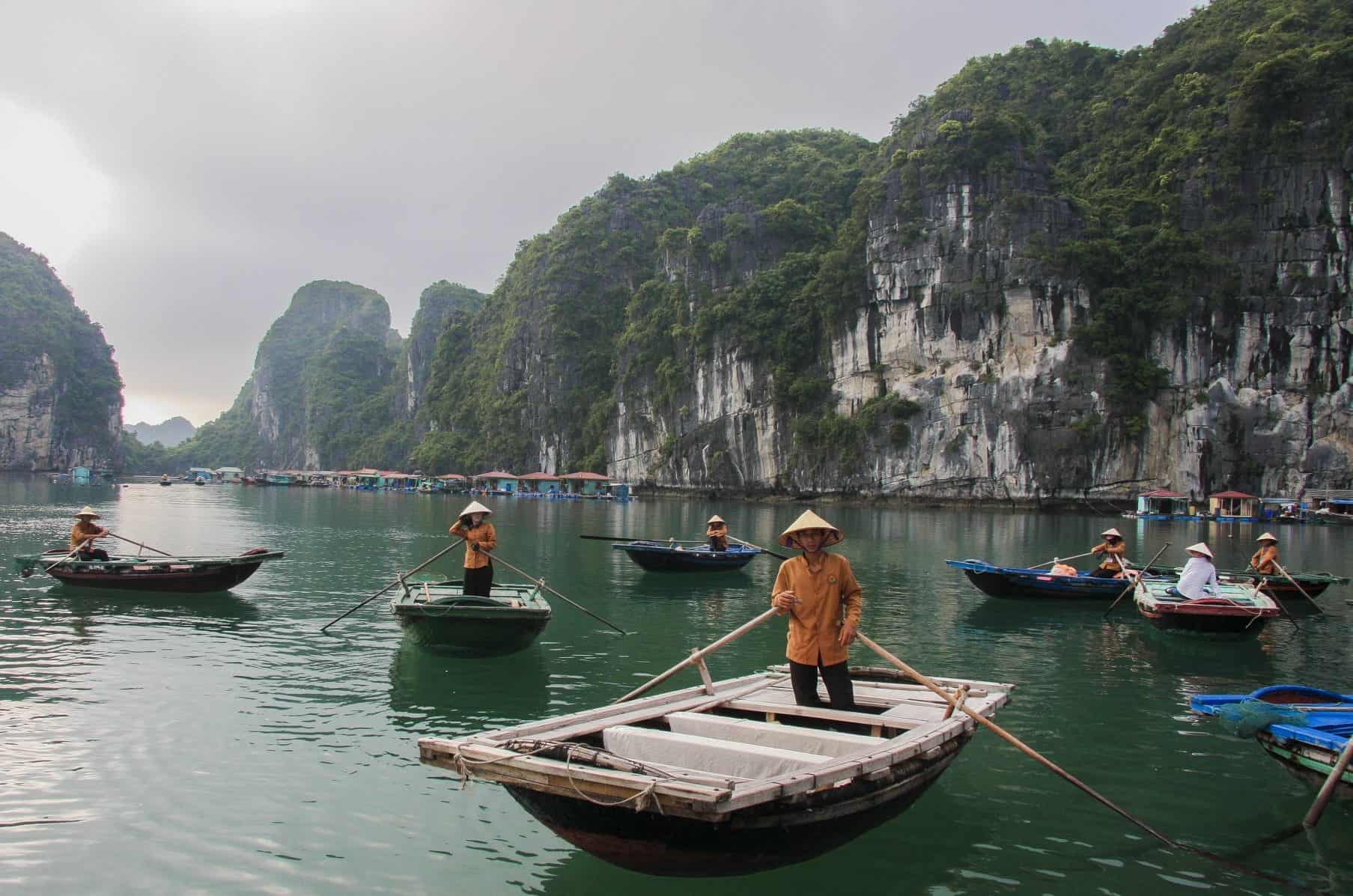 Vung vieng village surrounded by limestones
